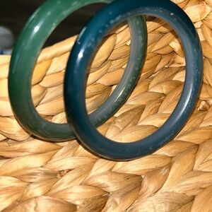 Elegant Green and Blue Bangle Set